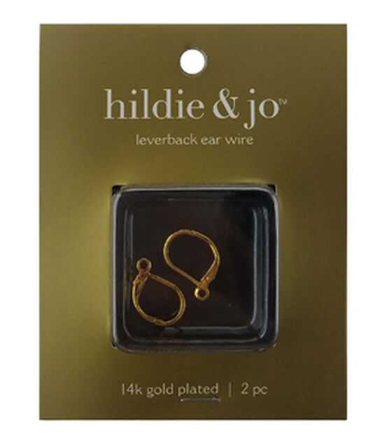 1" Gold Plated Lever Back Ear Wires 2pk by hildie & jo