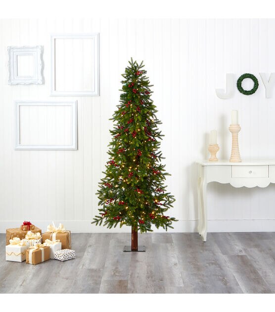 Nearly Natural 6' Multicolor Pre Lit Victoria Fir Christmas Tree, , hi-res, image 6