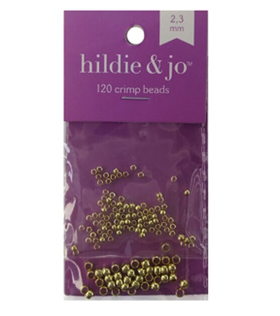 120pc Gold Metal Crimp Beads by hildie & jo