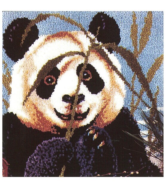 Latch Hook Kit 27"X27" Peeking Panda