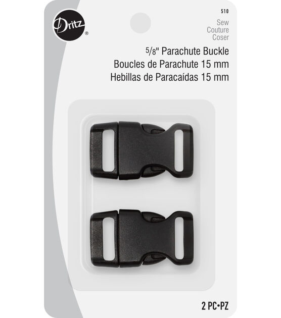 Dritz 5/8" Parachute Buckles, Black, 2 pc