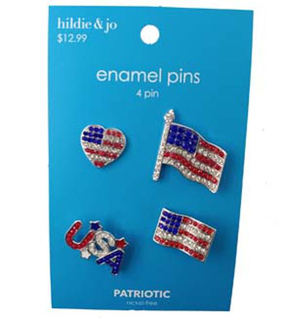 4ct Patriotic USA Flag Pins by hildie & jo