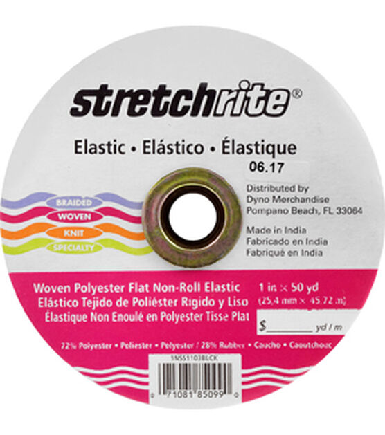 Stretchrite Non Roll Flat Elastic Black