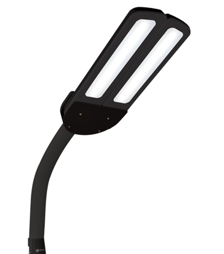 OttLite 62" Dual Shade Adjustable LED Floor Lamp With USB, Black, swatch, image 1