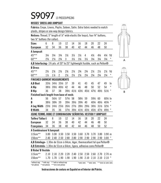 Simplicity Pattern S9097  Misses Dress Jmpsuit Size H5 (6-8-10-12-14), , hi-res, image 4