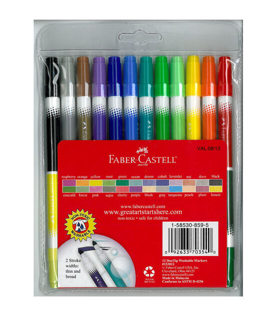 Faber-Castell Duo Tip Washable Markers 12pc