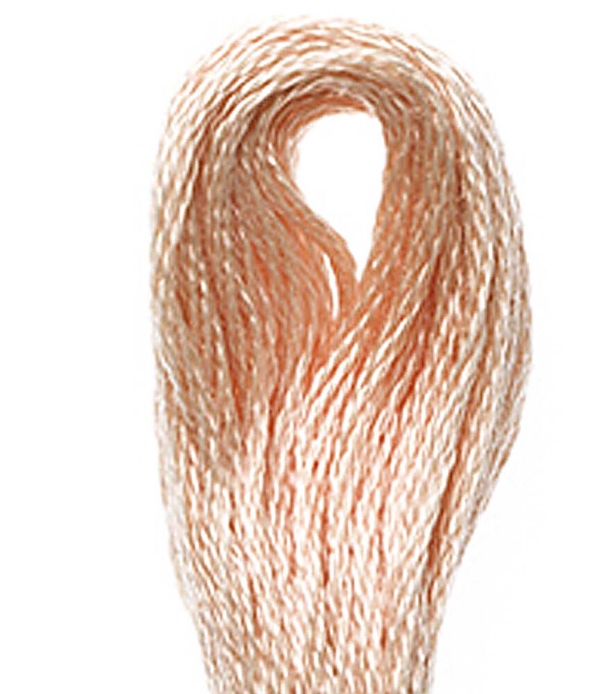 DMC 8.7yd Red & Oranges 6 Strand Cotton Embroidery Floss, 754 Light Peach, swatch, image 10