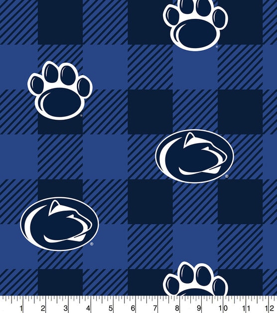 Penn State Nittany Lions Fleece Fabric Buffalo Check