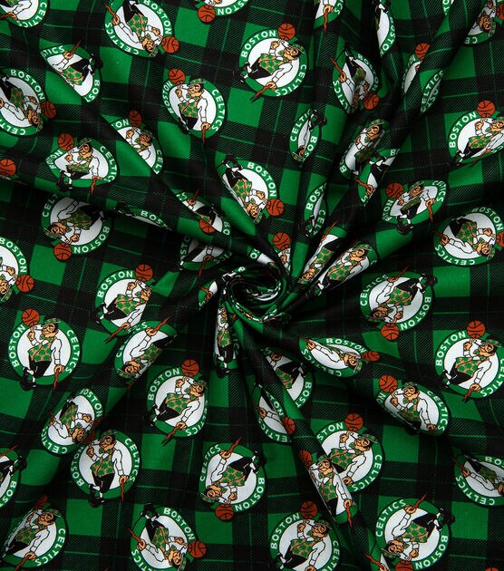 NBA Boston Celtics Plaid Logo Cotton Fabric, , hi-res, image 4