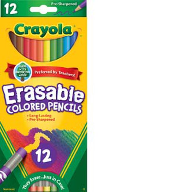 Crayola 12ct Bright Long Erasable Colored Pencils