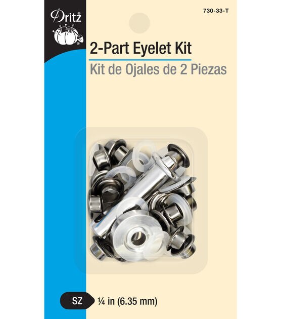 Dritz 1/4 2-Part Eyelets & Tools, 15 Sets, Gunmetal