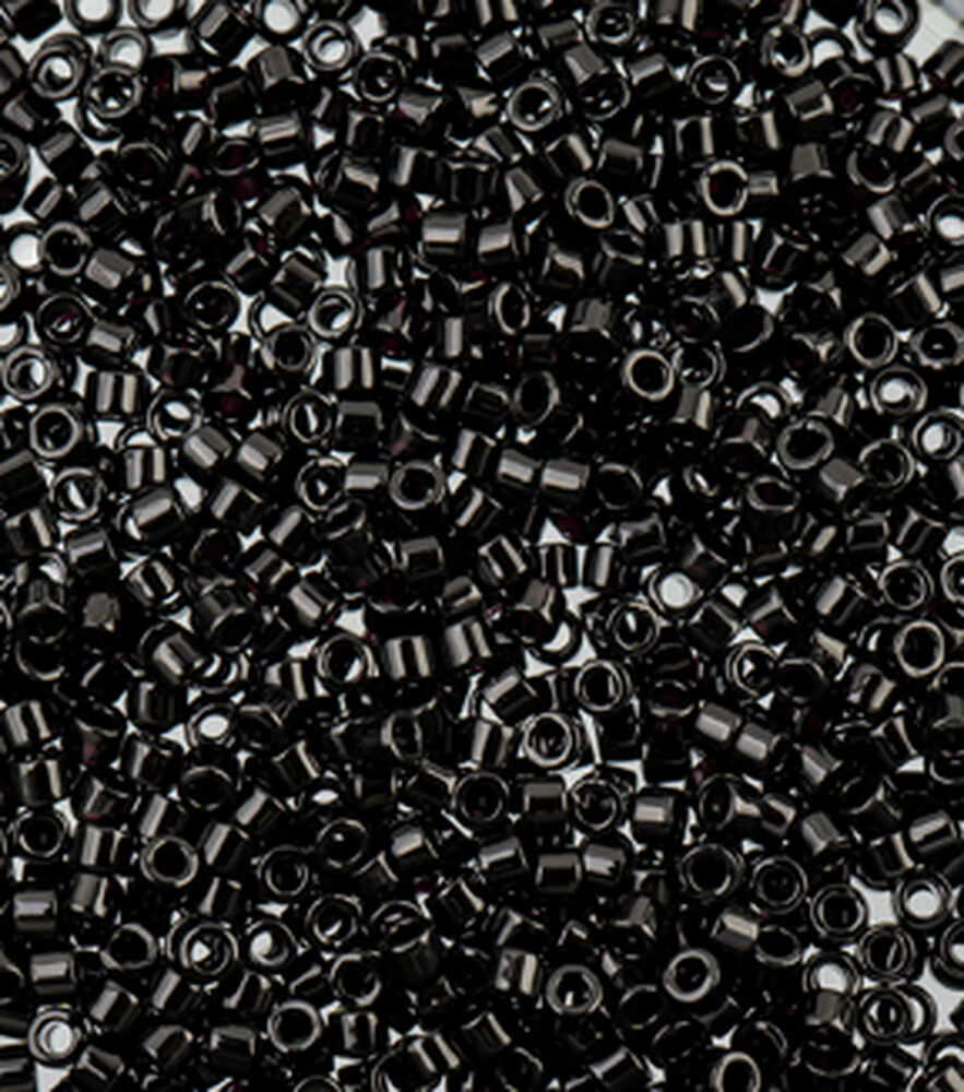 Delica Seed Beads 5G 11/0, Black Opaque, swatch, image 2