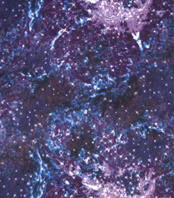 Space Galaxy on Purple Anti Pill Fleece Fabric, , hi-res, image 2