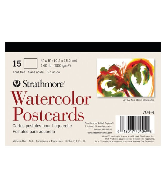 Strathmore Watercolor Postcards 15 Sheets Blank