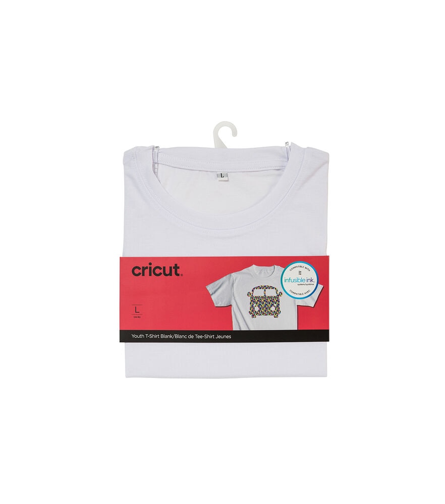 Cricut White Infusible Ink Youth Crew Neck T Shirt Blank, Large, swatch