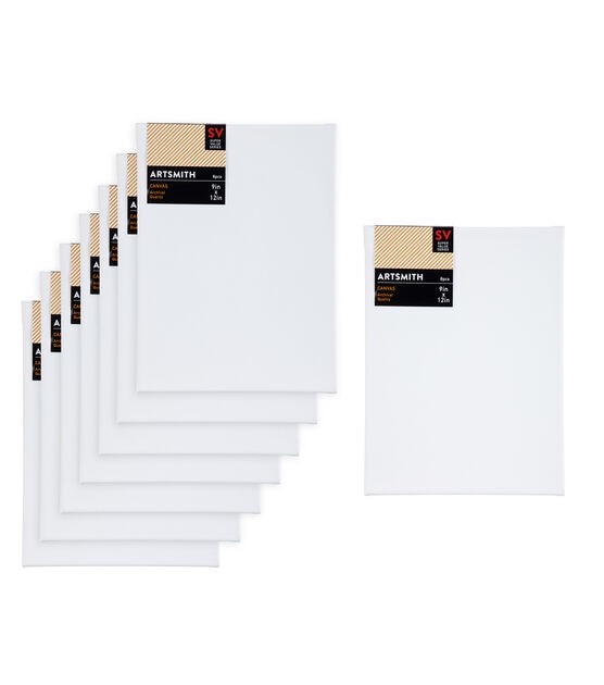 9" x 12" Stretched Super Value Pack Cotton Canvas 8pk by Artsmith, , hi-res, image 6