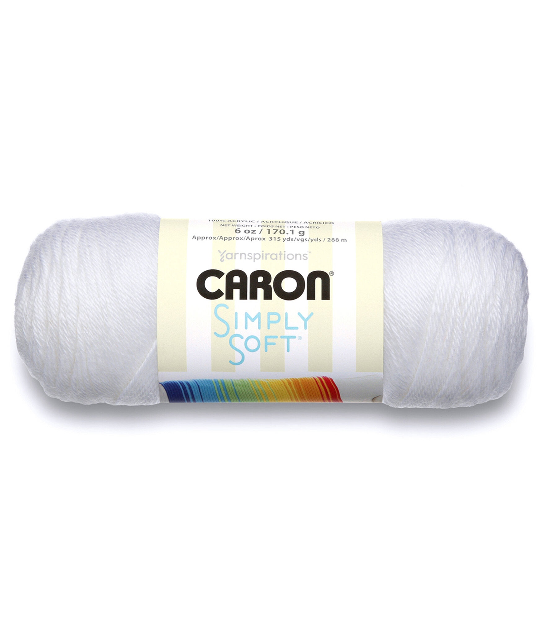 Caron Simply Soft 315yds Worsted Acrylic Yarn, White, hi-res