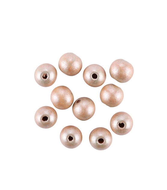 1.4oz Frosted Brown Round Wood Beads by hildie & jo, , hi-res, image 2