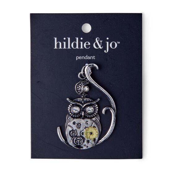 Silver Gear Owl Pendant by hildie & jo