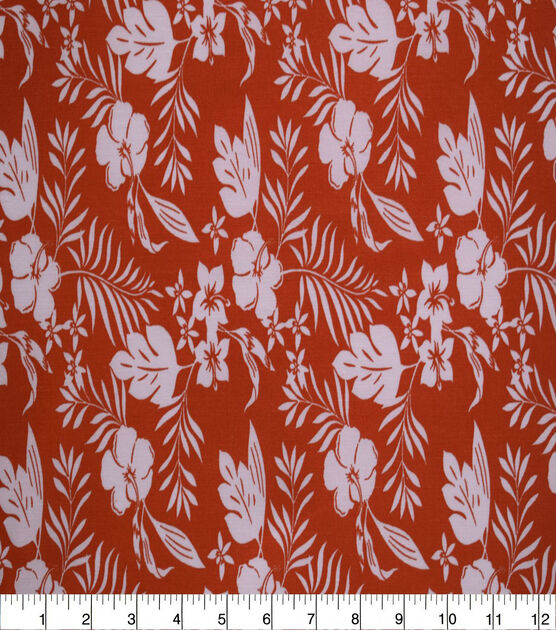 Hawaiian Floral on Red Quilt Cotton Fabric by Quilter's Showcase