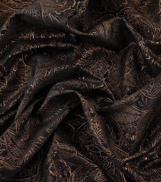 Yaya Han Cosplay Byzantine Metallic Brocade Gold Black Fabric, , hi-res, image 2