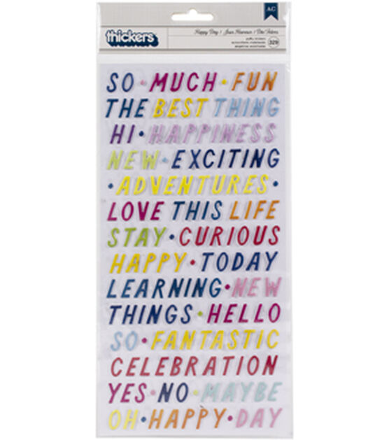 Paige Evans Wonders Thickers Stickers 329 Pkg Happy Day Phrases