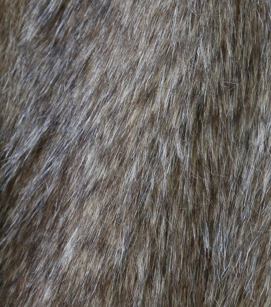 Luxury Faux Wolf Fur Fabric Gray