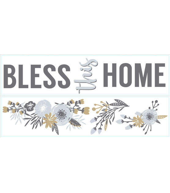 RoomMates Wall Decals Floral Bless This Home