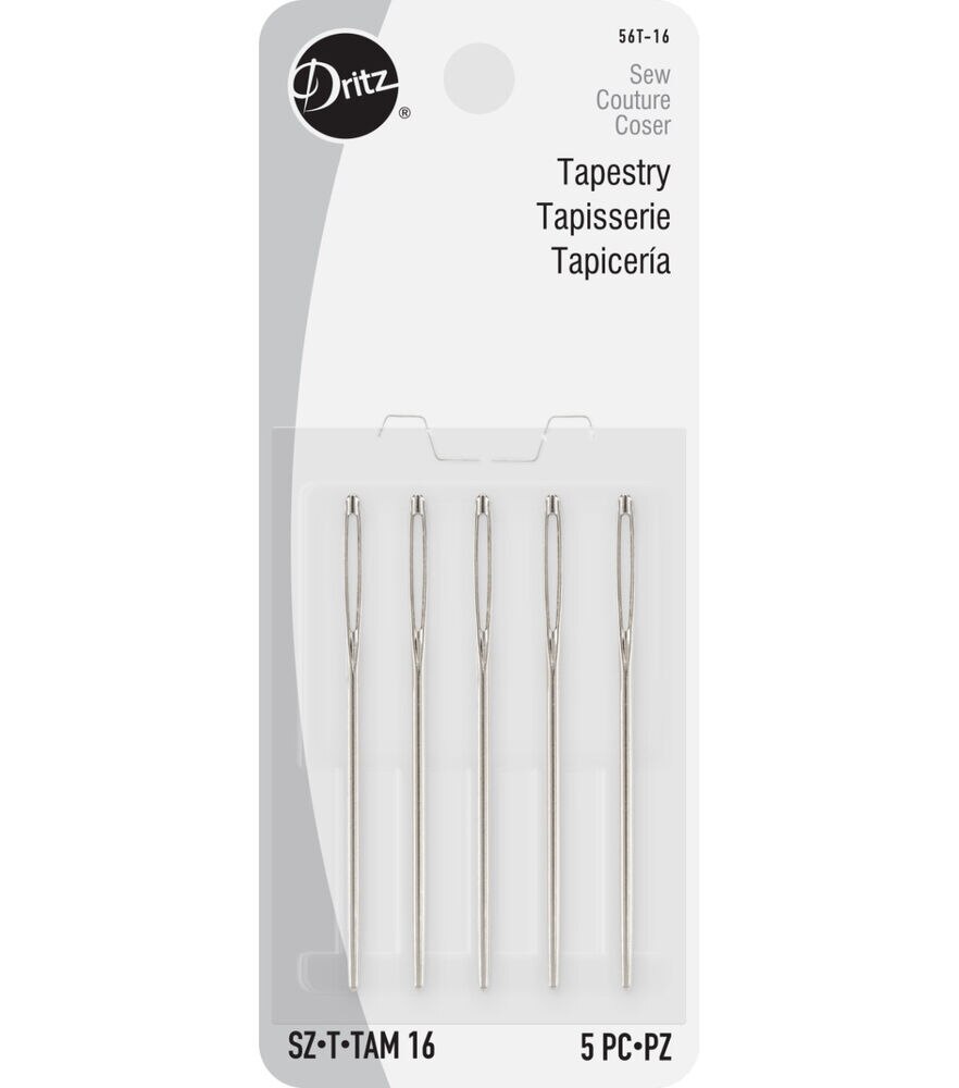 Dritz Tapestry Hand Needles 6pcs Size 24/26, Size 16, swatch