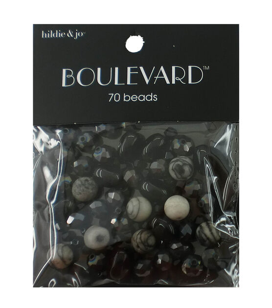 70pc Black & Gray Mixed Glass Beads by hildie & jo