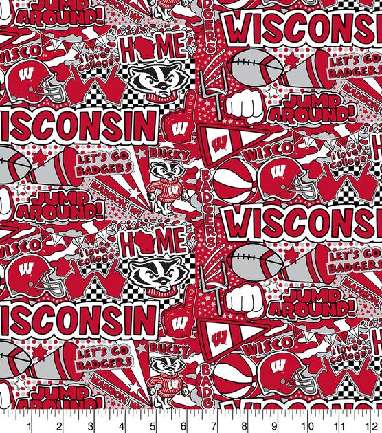 University of Wisconsin Badgers Cotton Fabric Pop Art, , hi-res, image 2