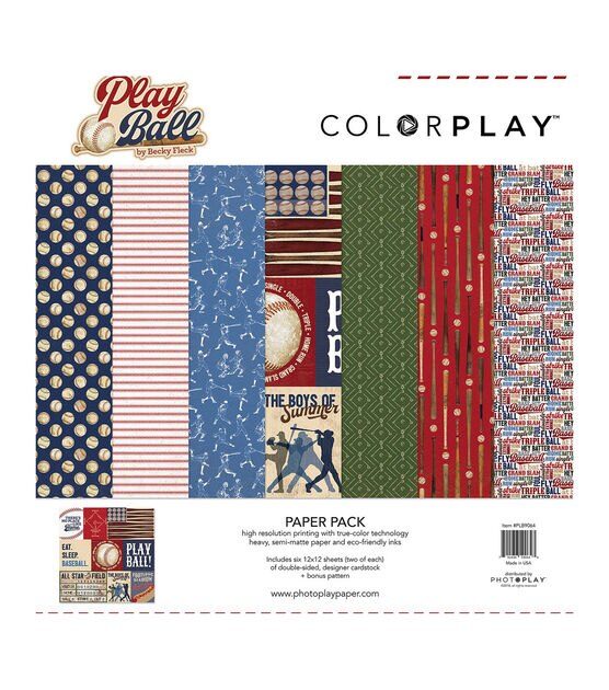 Photo Play Paper ColorPlay Play Ball Becky Fleck Collection Pack