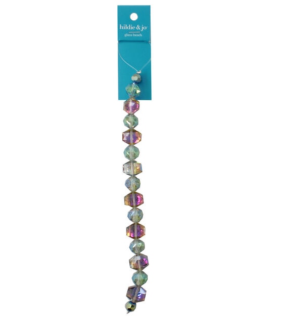 7" Iridescent Blue Glass Bead Strand by hildie & jo