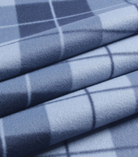 Blue Box Plaid Blizzard Prints Fleece Fabric, , hi-res, image 3