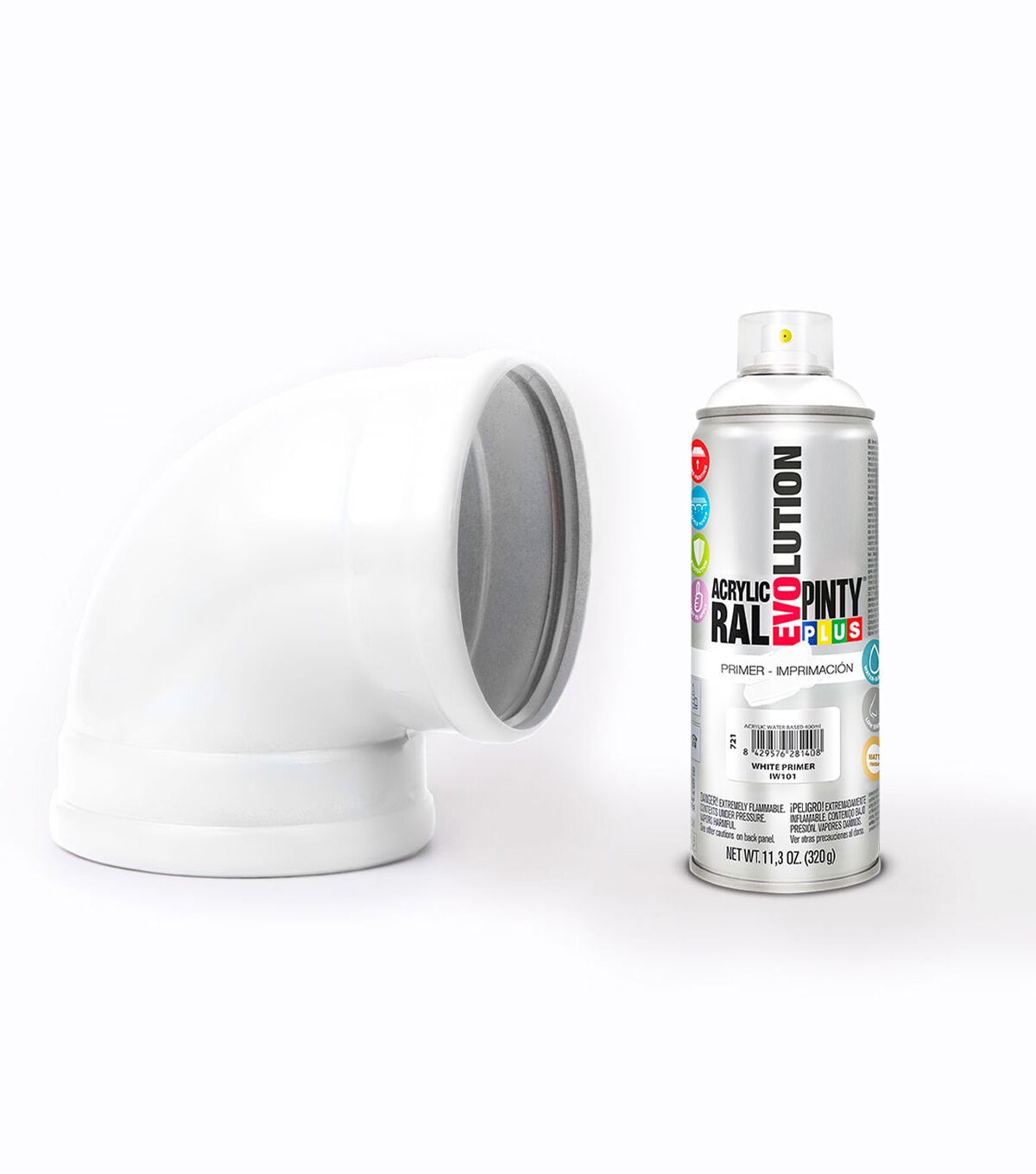 Pintyplus Water Based Spray Paint White Primer 11.3oz