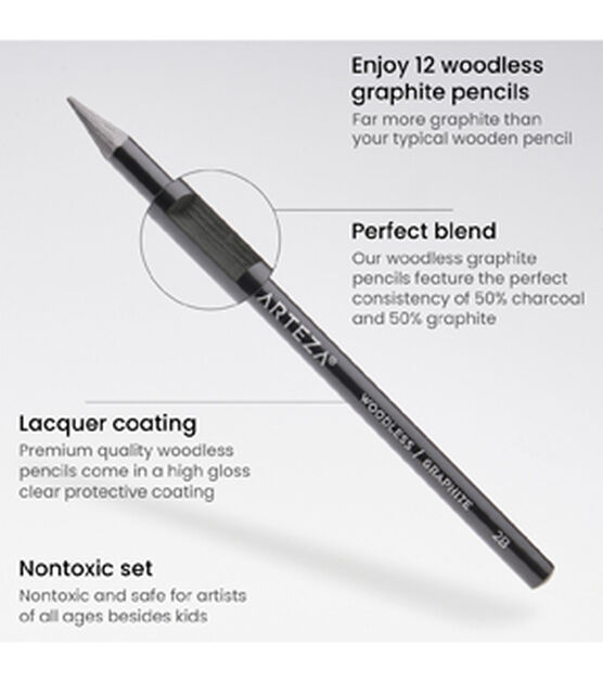 Woodless Graphite Pencils (set of 8) - Black