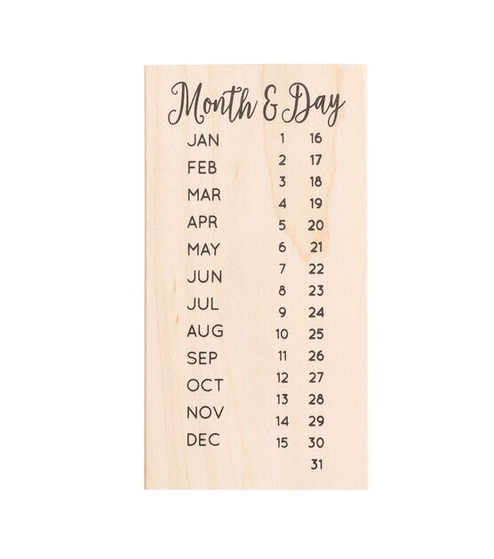 American Crafts Wooden Stamp Month and Day