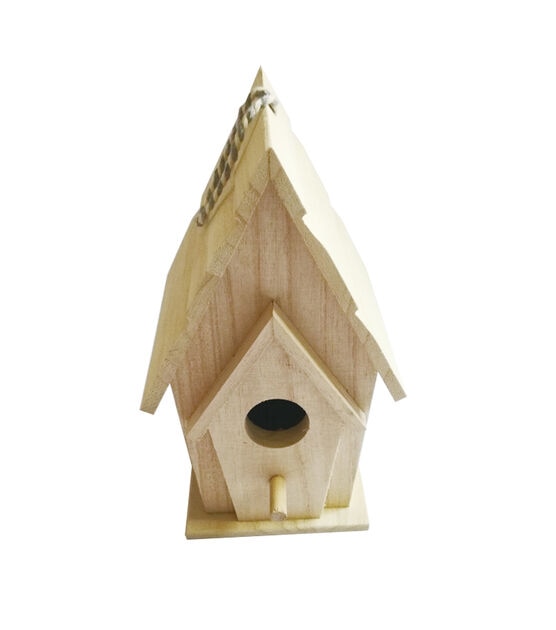 8" Wood Birdhouse With Roves by Park Lane