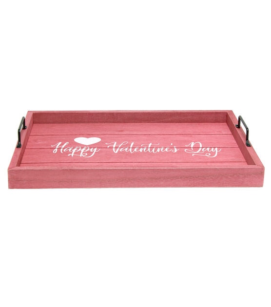 Elegant Designs Wood Serving Tray 15.50" x 12" "Happy Valentine's Day", , hi-res, image 1