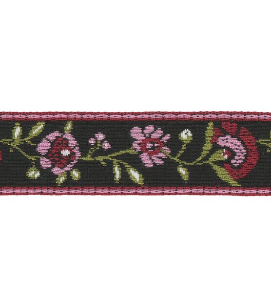 Simplicity Woven Band Trim 0.88'' Multi Flowers