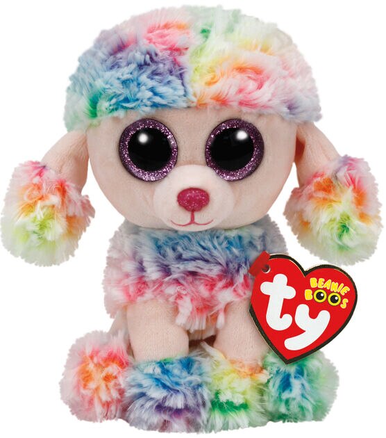 TY Beanie Boo Multicolor Poodle Rainbow