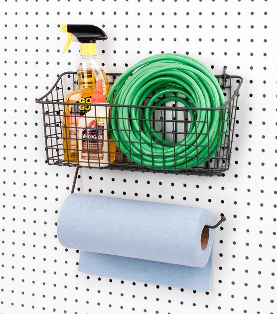 Spectrum Pegboard Basket with Paper Towel Holder, , hi-res, image 4