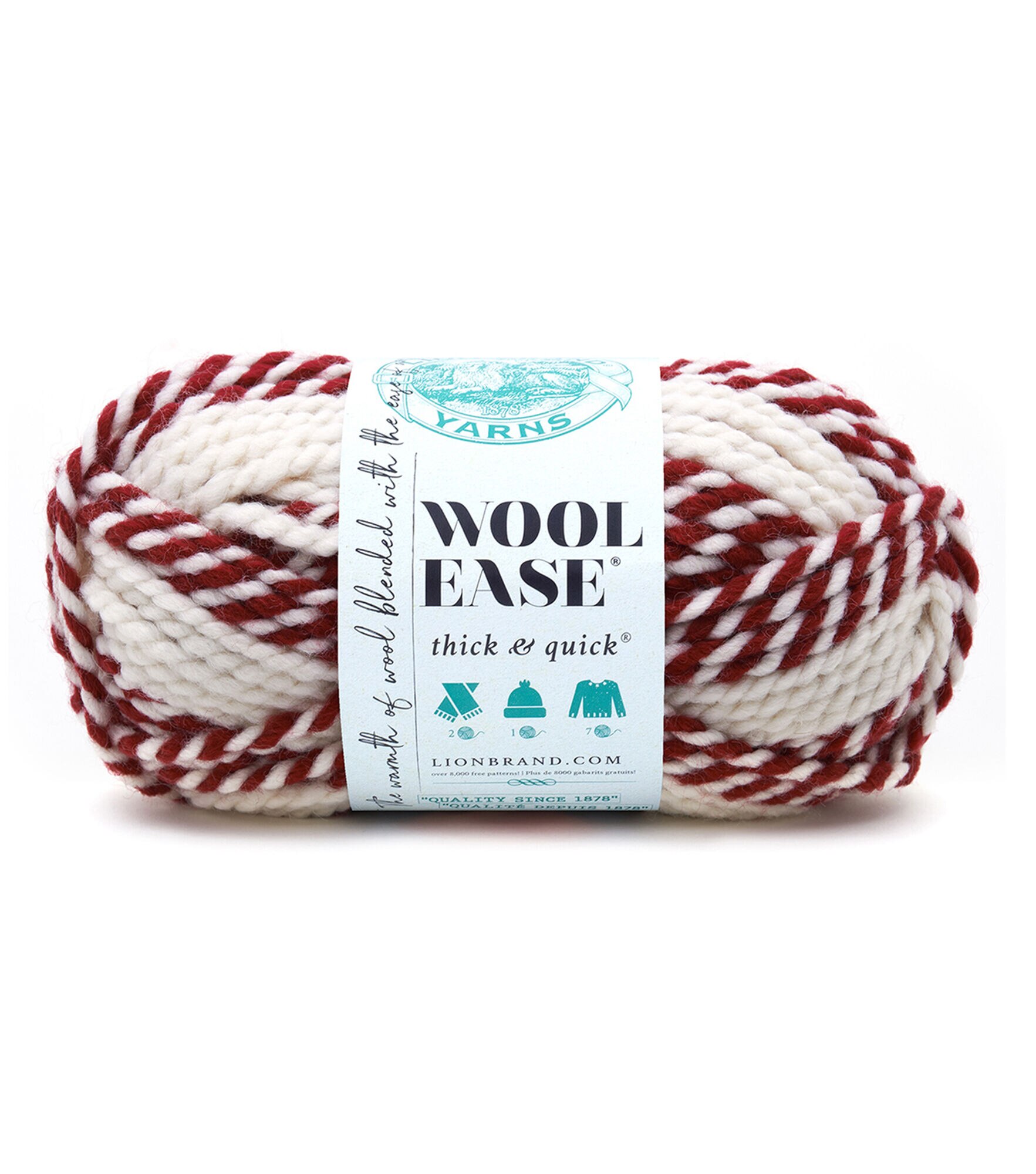 Lion Brand Wool Ease Thick & Quick Super Bulky Acrylic Blend Yarn, Red Beacon, hi-res