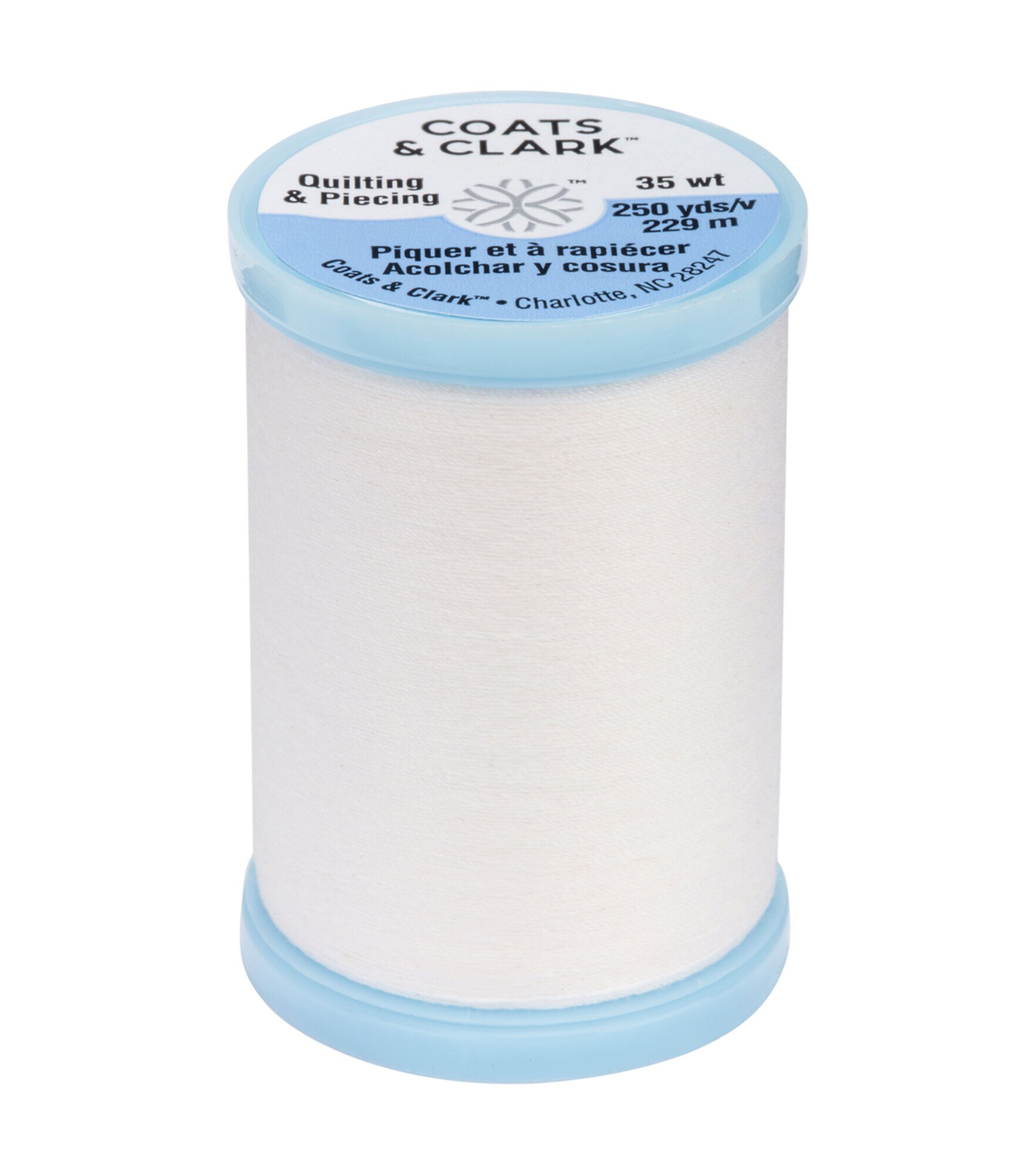 Coats & Clark 250yd 35wt Covered Quilting & Piecing Cotton Thread, 100 White, hi-res