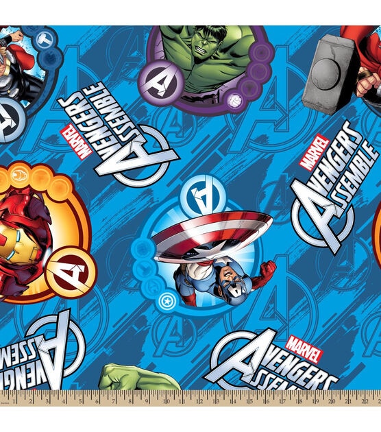 Marvel Comics Avengers Fleece Fabric Avengers Assemble