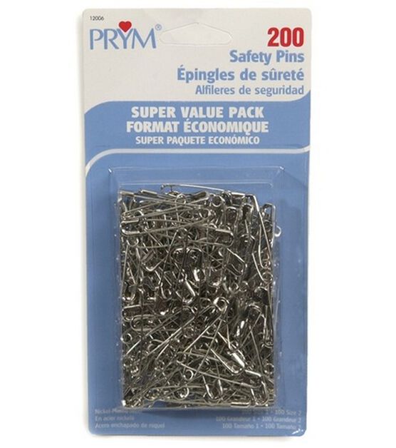 Dritz Value Pack Safety Pins 200/Pkg- 2 Sizes