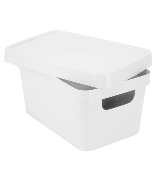 Simplify 10" White Vinto Storage Box With Lid, , hi-res, image 5