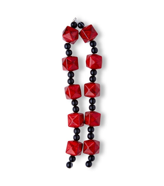 6.5" Red Acrylic Cube Strung Bead Strands 2pk by hildie & jo, , hi-res, image 2