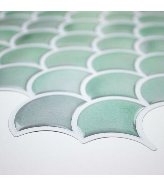 Aqua Scallop Peel & Stick Tile Backsplash, , hi-res, image 5