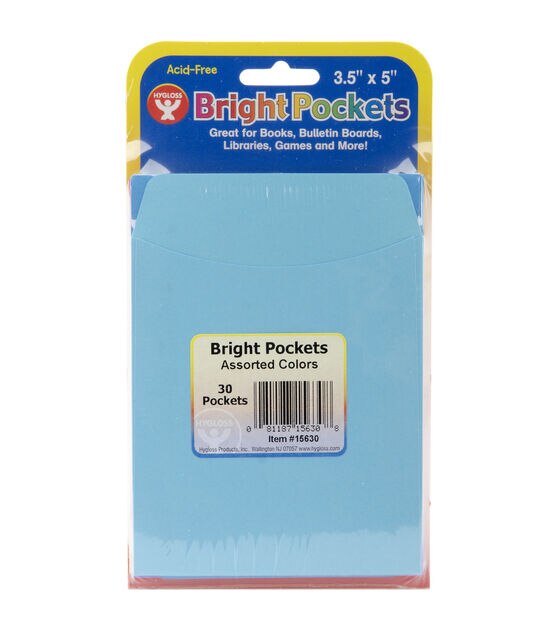 Mighty Bright Pockets 3-1/2"X5" 30 Pkg Multicolor